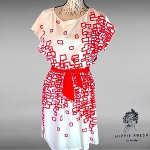 Eliza J Orange & Cream Dress Size 6